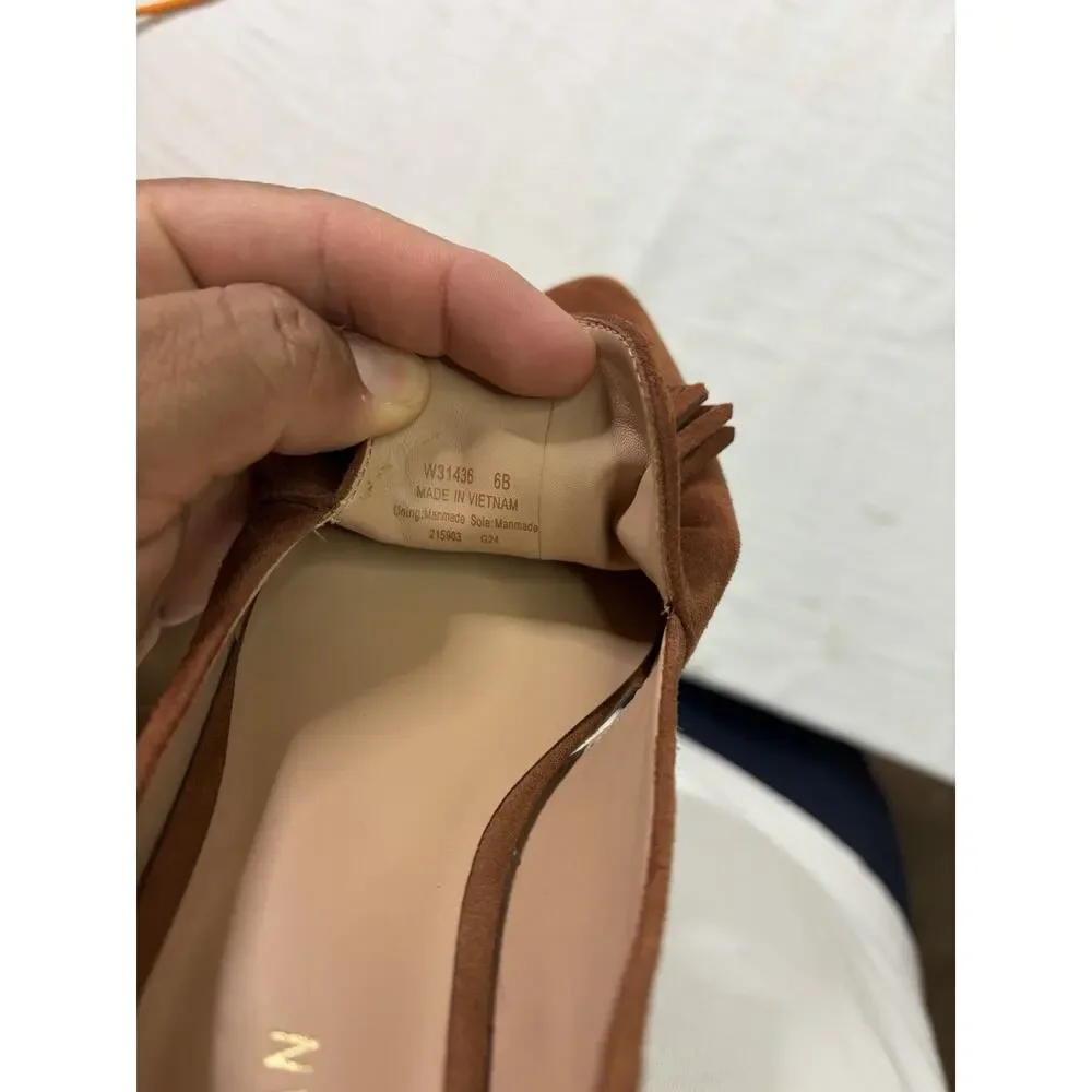 Cole Haan Vanya Tassel Pumps Womens 6B Brown Suede Block Heel Grand 360 Preppy